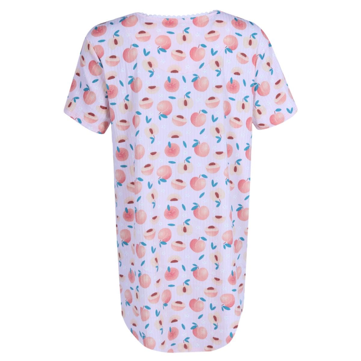 PJ Couture Women's Short Sleeve Ribbed Sleep Shirt - Pink