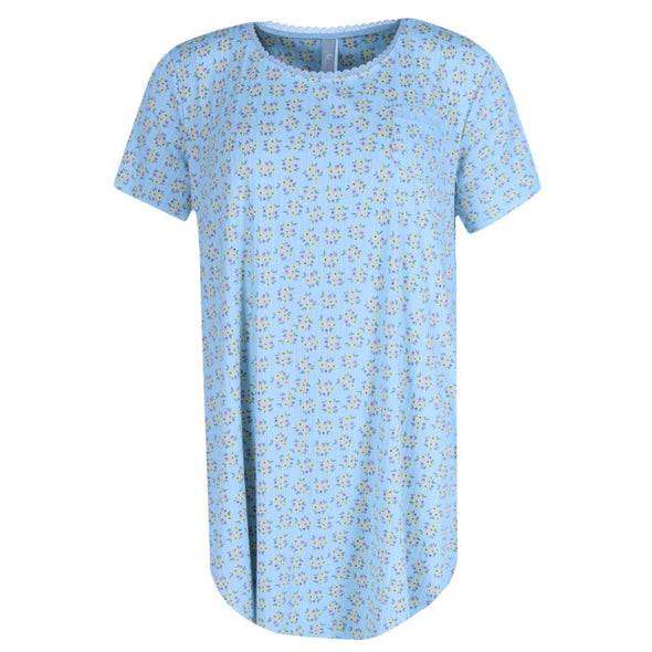 Women's Short Sleeve Ribbed Sleep Shirt