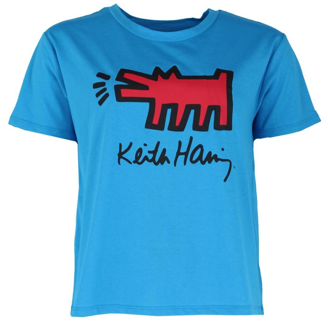 Keith Haring Women's Knit Pajama Set with Shorts - Turquoise