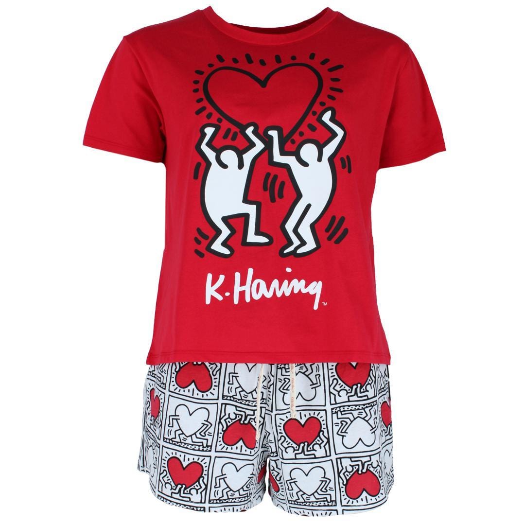 Keith Haring Women's Knit Pajama Set with Shorts - Women's Knit Pajama Set with Shorts