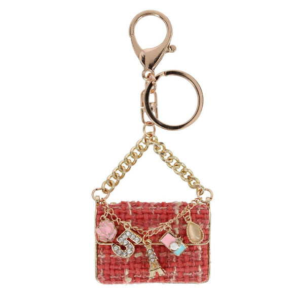 Women's Tweed Handbag Bag Charm
