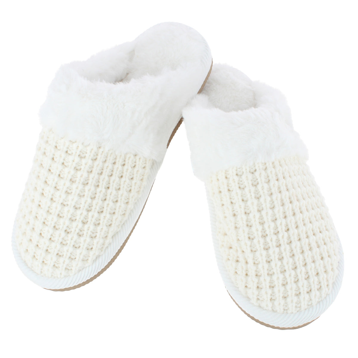 C.C Women's Waffle Knit Slide House Slippers