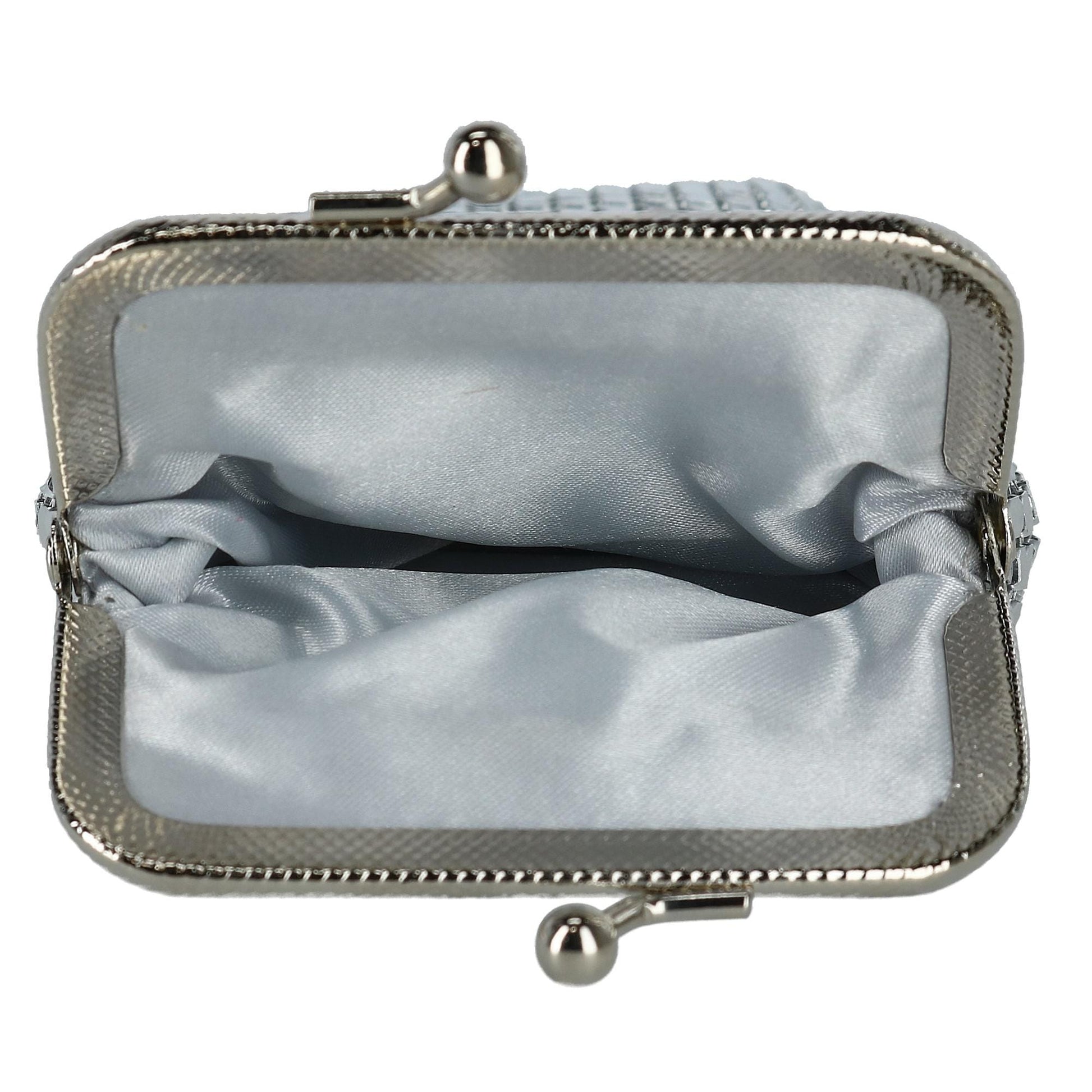 CTM® Women's Mesh Cigarette Case with Lighter Pocket and Kiss Lock Closure - Silver