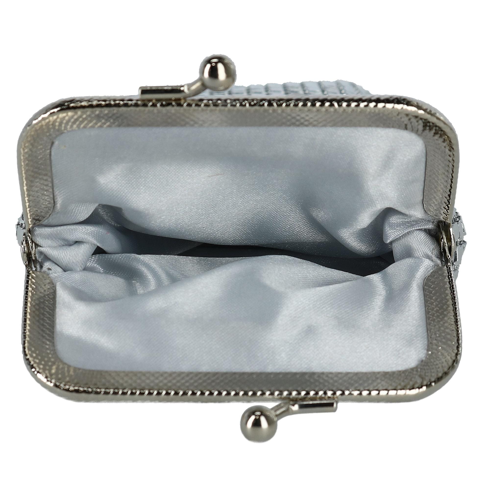 CTM® Women's Mesh Cigarette Case with Lighter Pocket and Kiss Lock Closure - Silver