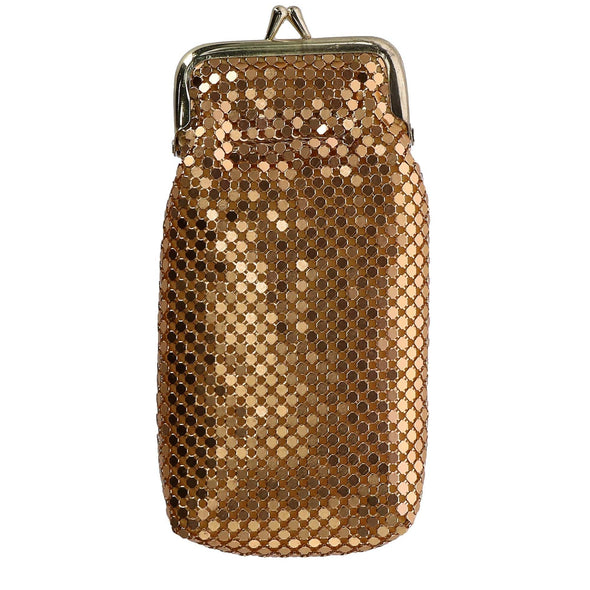 Women's Mesh Cigarette Case with Lighter Pocket and Kiss Lock Closure