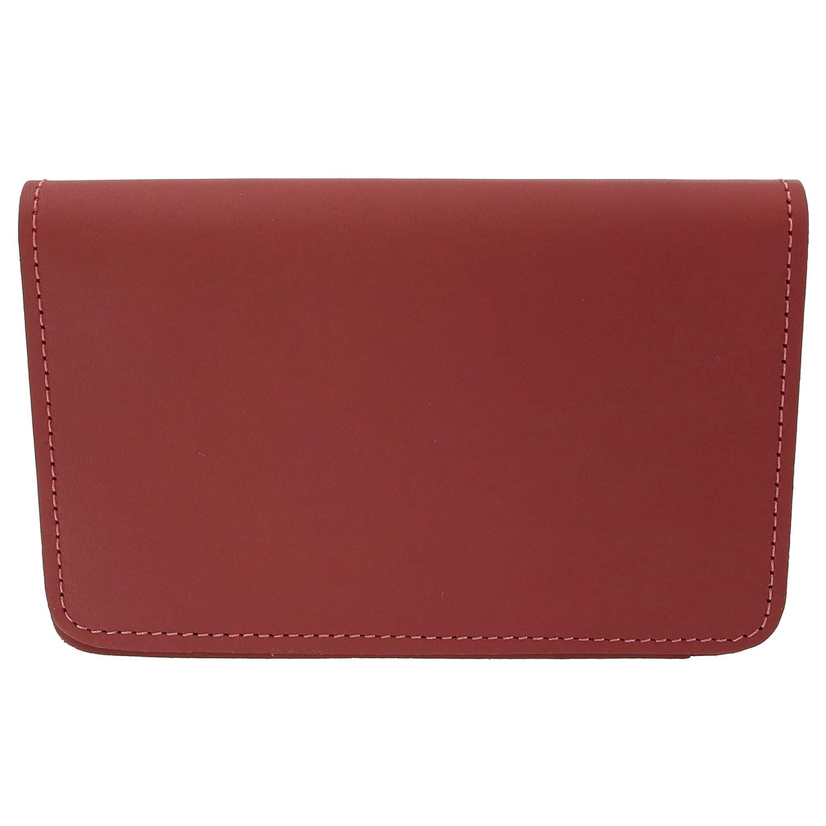 CTM® Leather Top Stub Checkbook Cover Wallet - Red