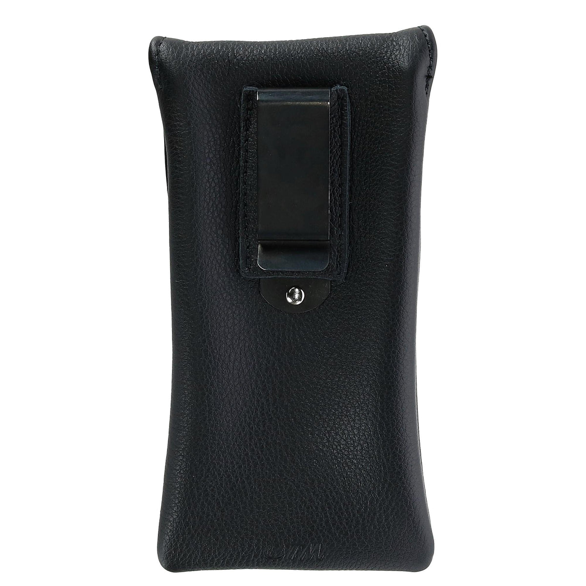 CTM® Leather Eyeglass Case with Holster Clip - Black