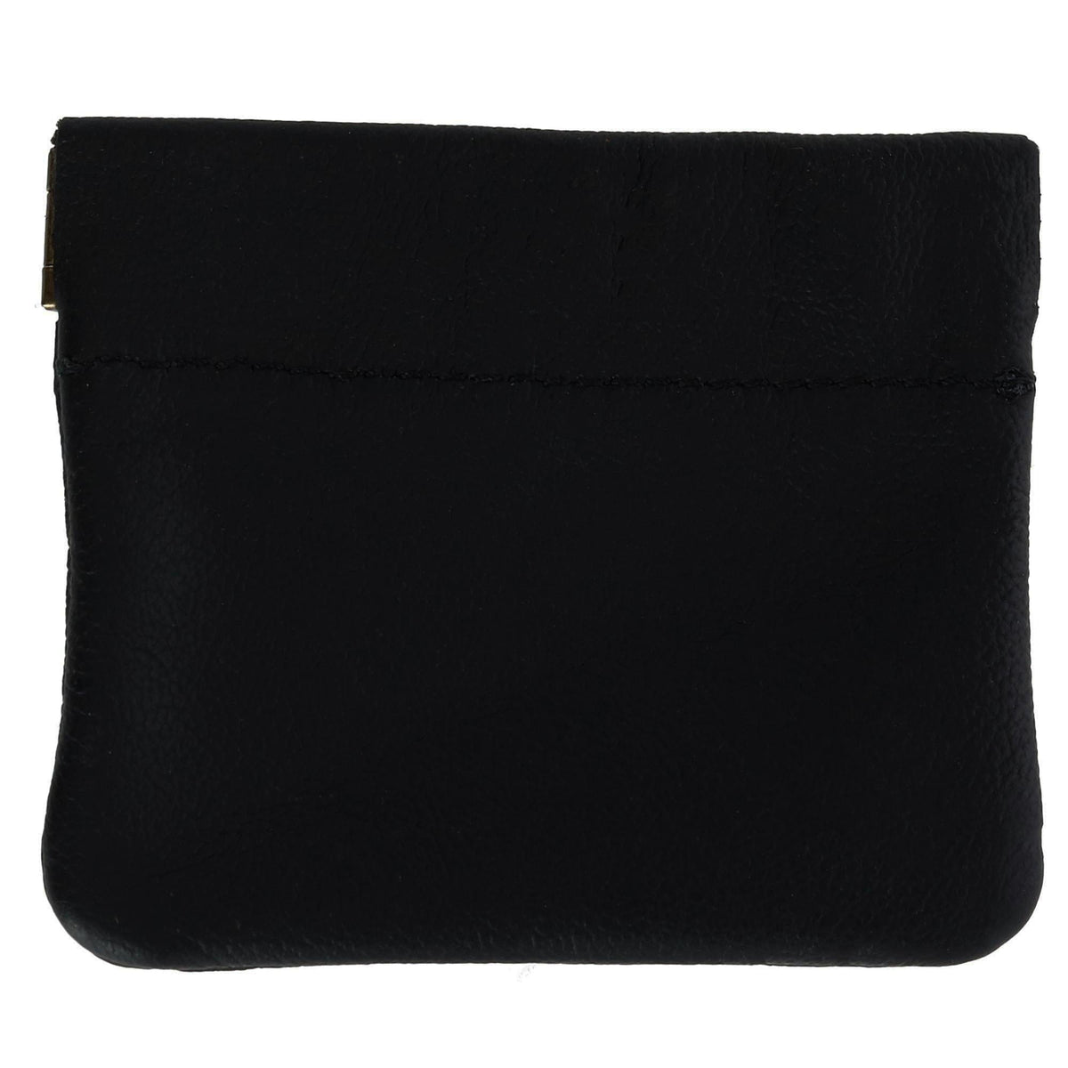 CTM® Leather Squeeze Coin Change Pouch - Black