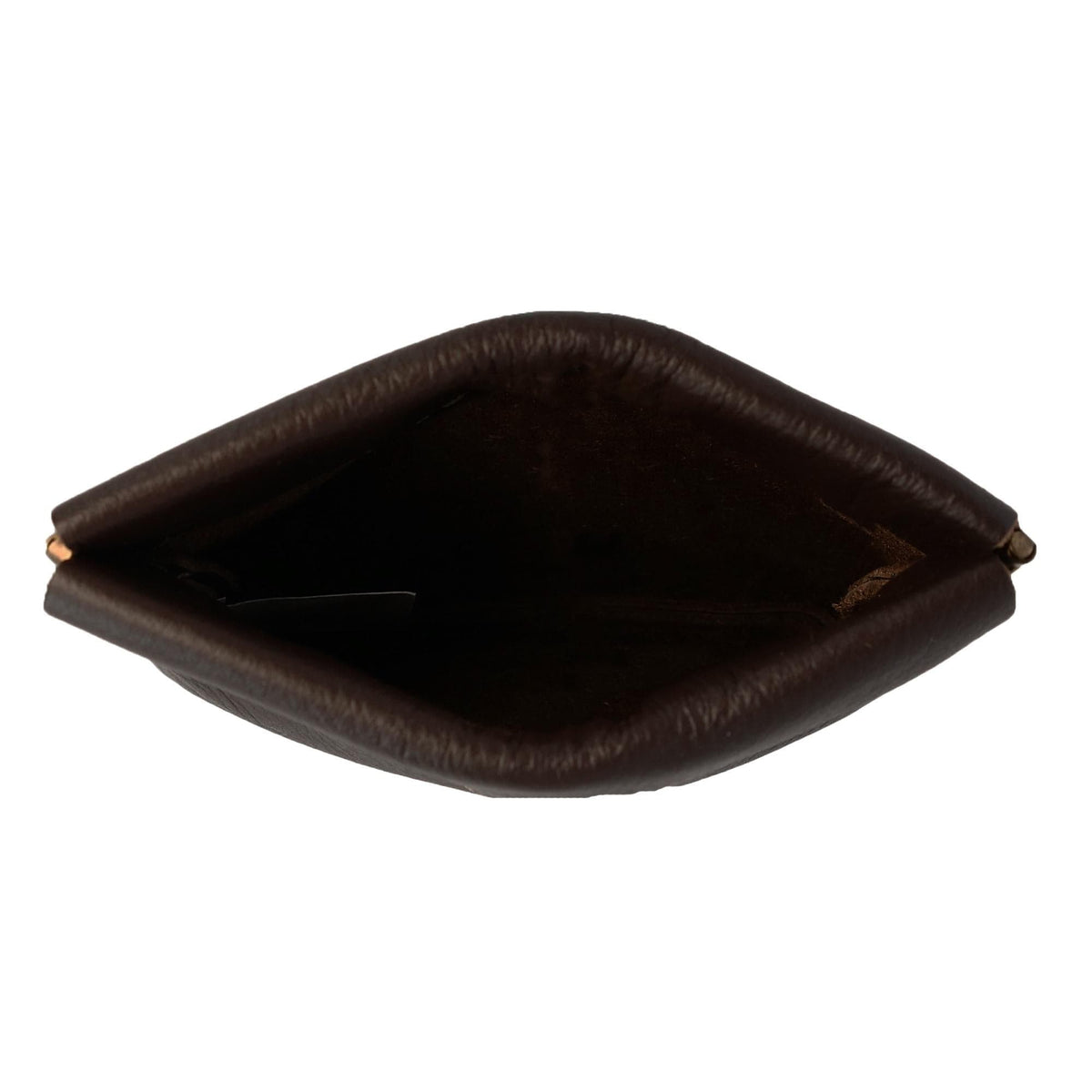 CTM® Leather Squeeze Coin Change Pouch - Brown
