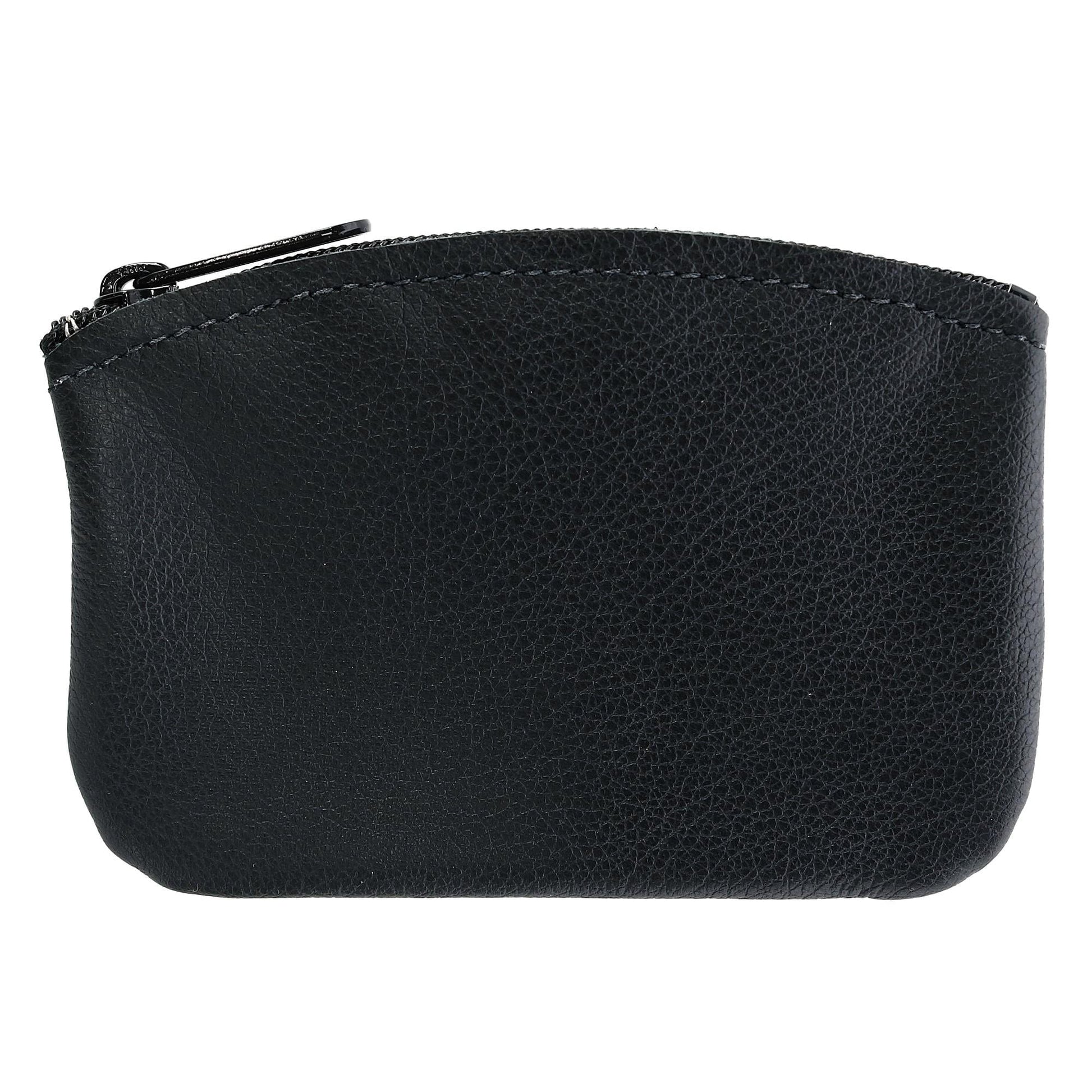 CTM® Leather Credit Card Pouch and Coin Holder - Black