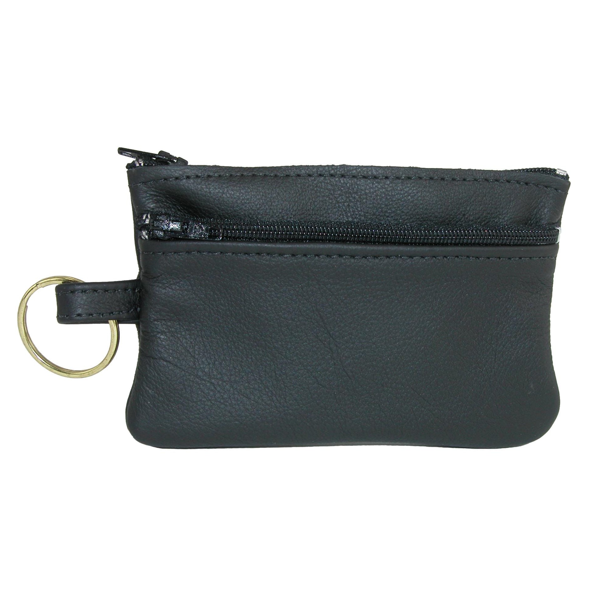 CTM® Leather Zipper Card Case and Coin Change Holder Wallet - Leather Zipper Card Case and Coin Change Holder Wallet