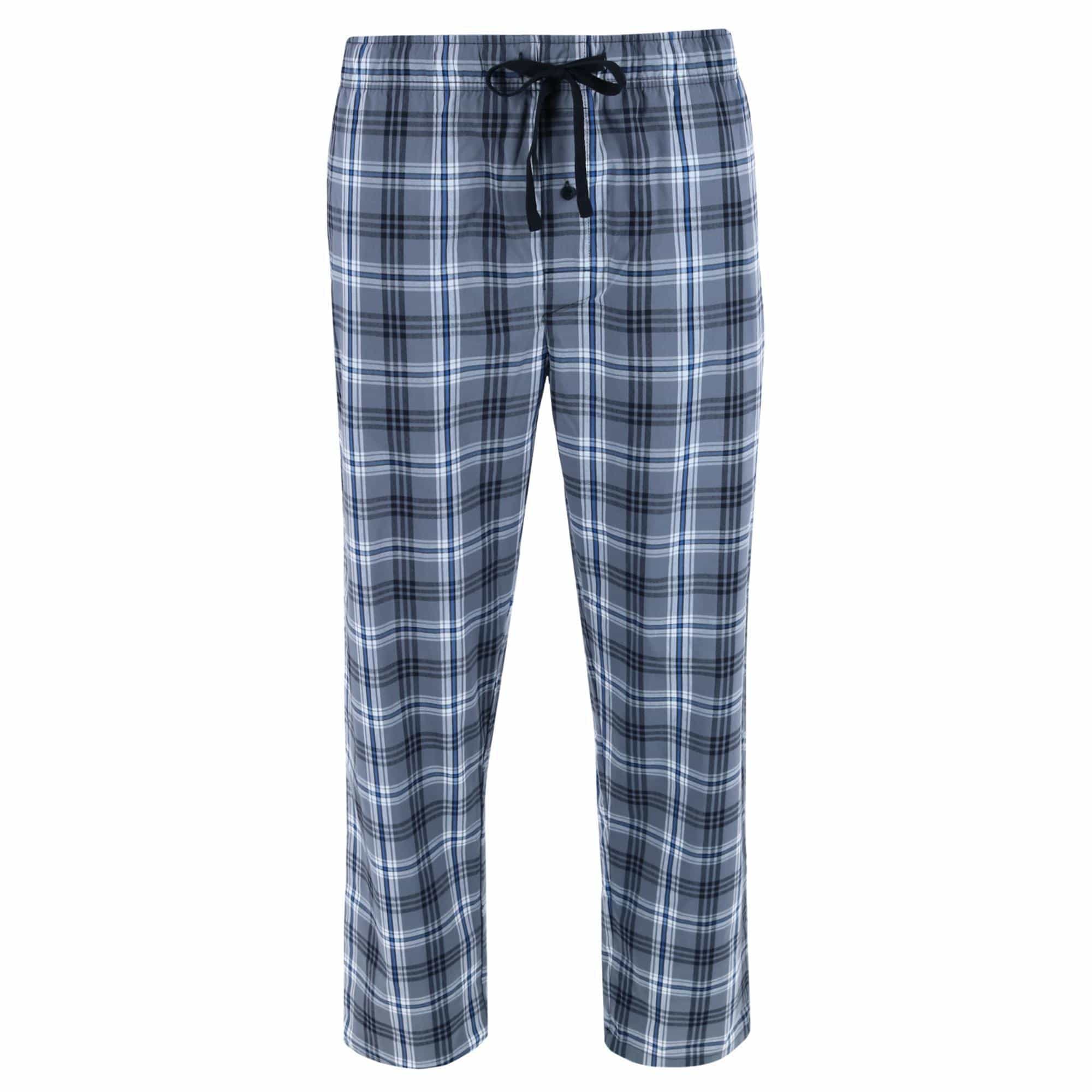Hanes Men's Big & Tall Comfort Flex Plaid Pajama Lounge Pant - Black