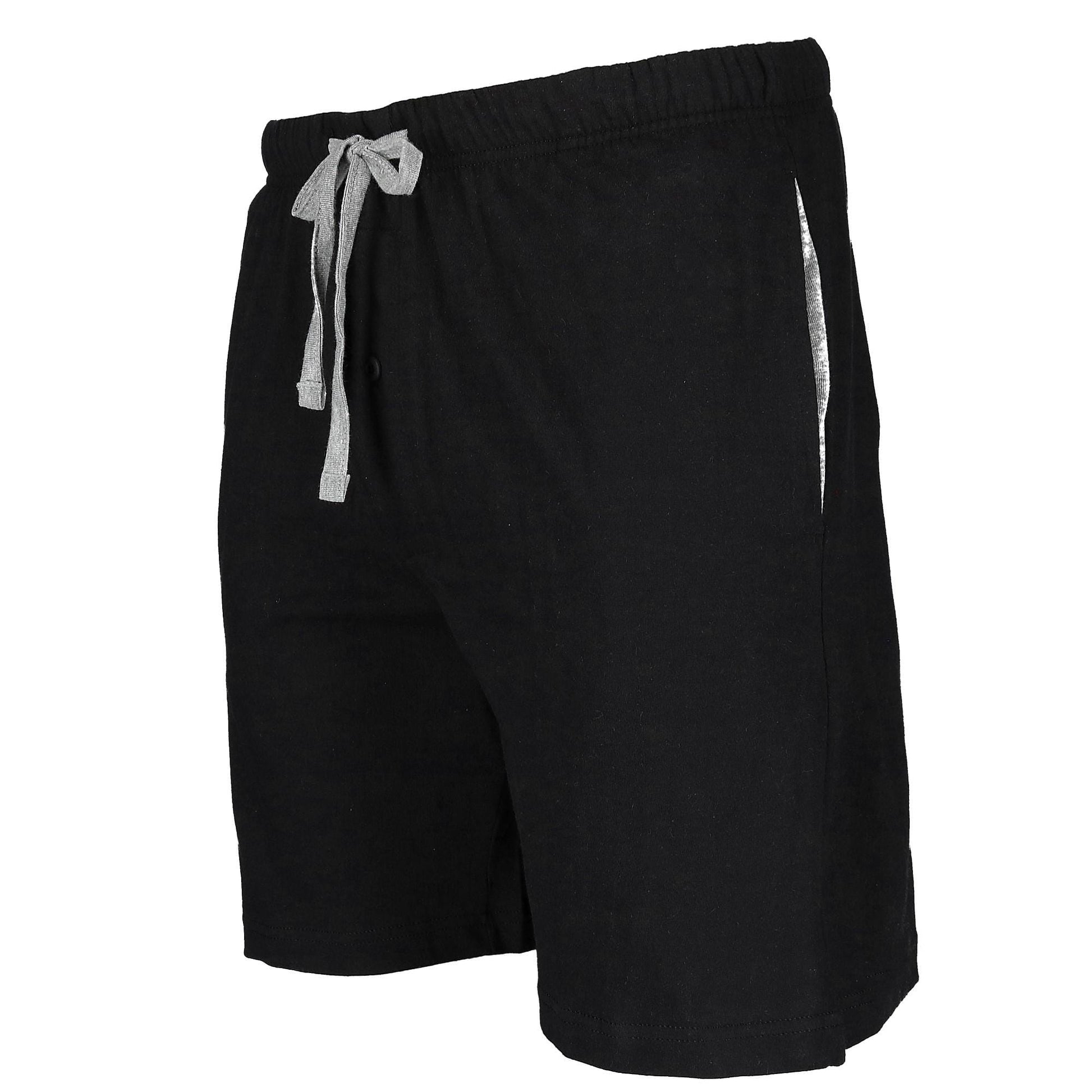 Hanes Men's Jersey Knit Cotton Button Fly Pajama Sleep Shorts - New Black