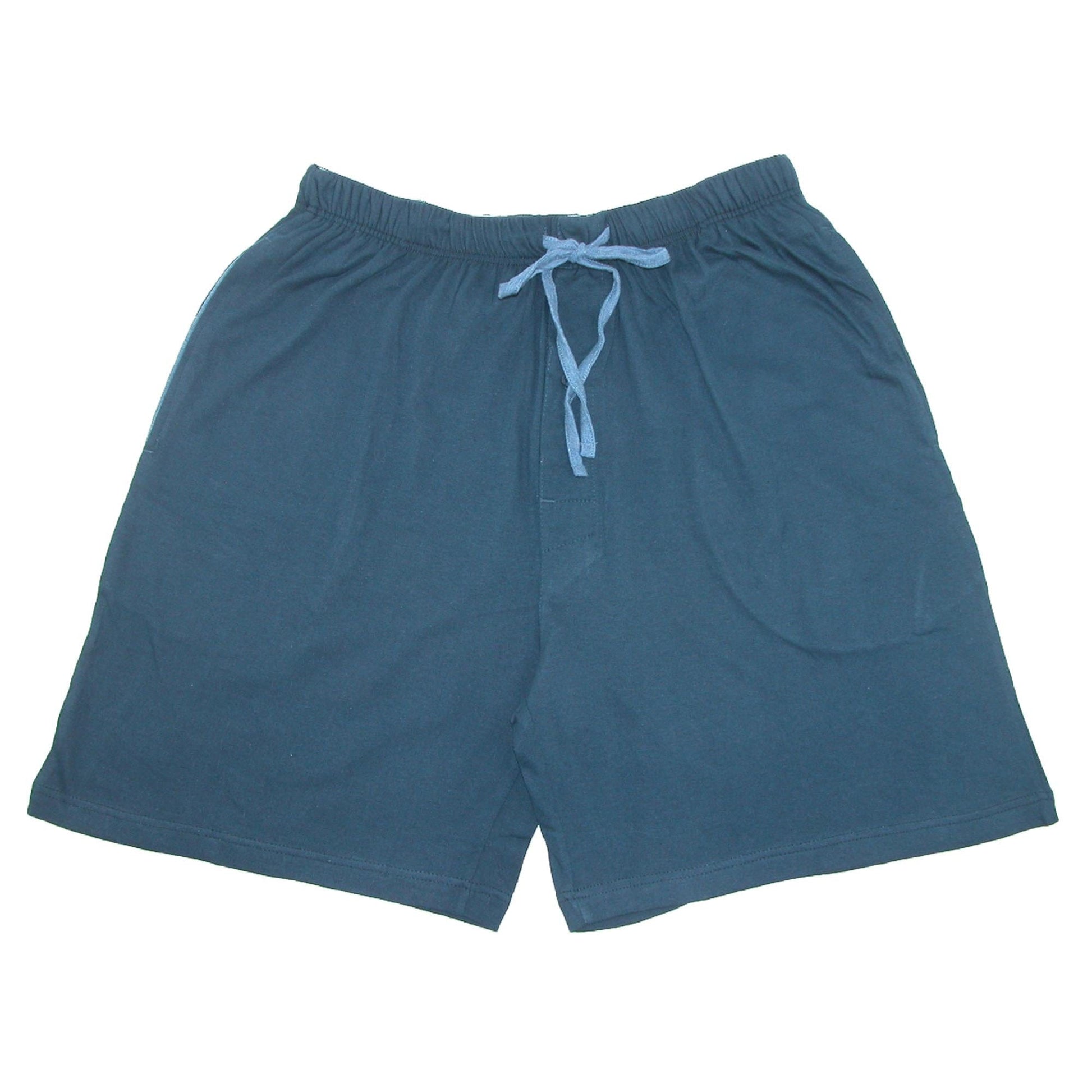 Hanes Mens Big & Tall Jersey Knit Cotton Button Fly Pajama Sleep Shorts - Navy