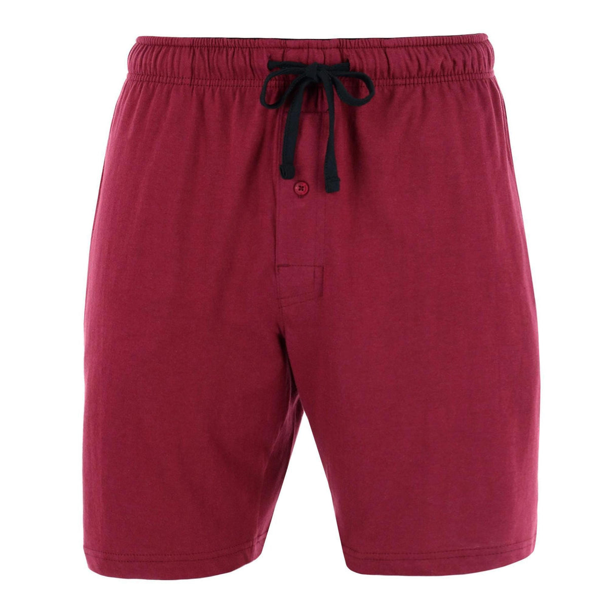 Hanes Men's Tag Free Knit Pajama Lounge Short with Side Pockets - Zinfandel Red