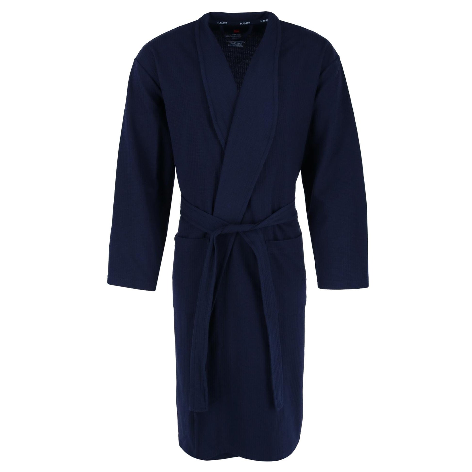 Hanes Men's Waffle Knit Robe - Blue