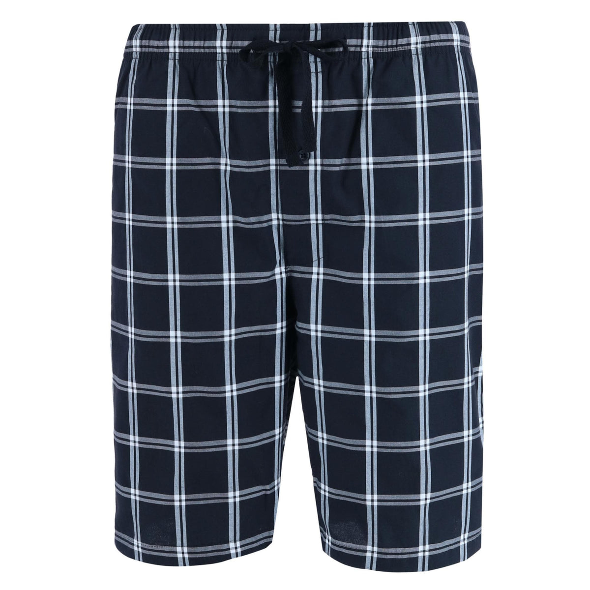 Hanes Men's Woven Cotton Pajama Sleep Shorts - Black and White Plaid