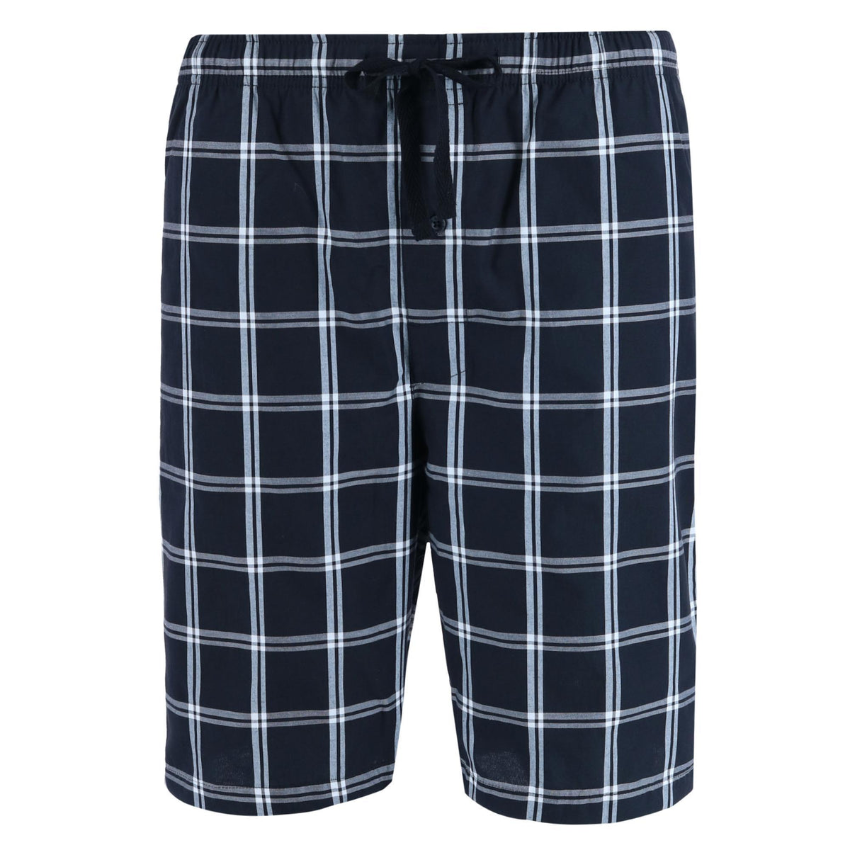 Hanes Men's Woven Cotton Pajama Sleep Shorts - Black and White Plaid