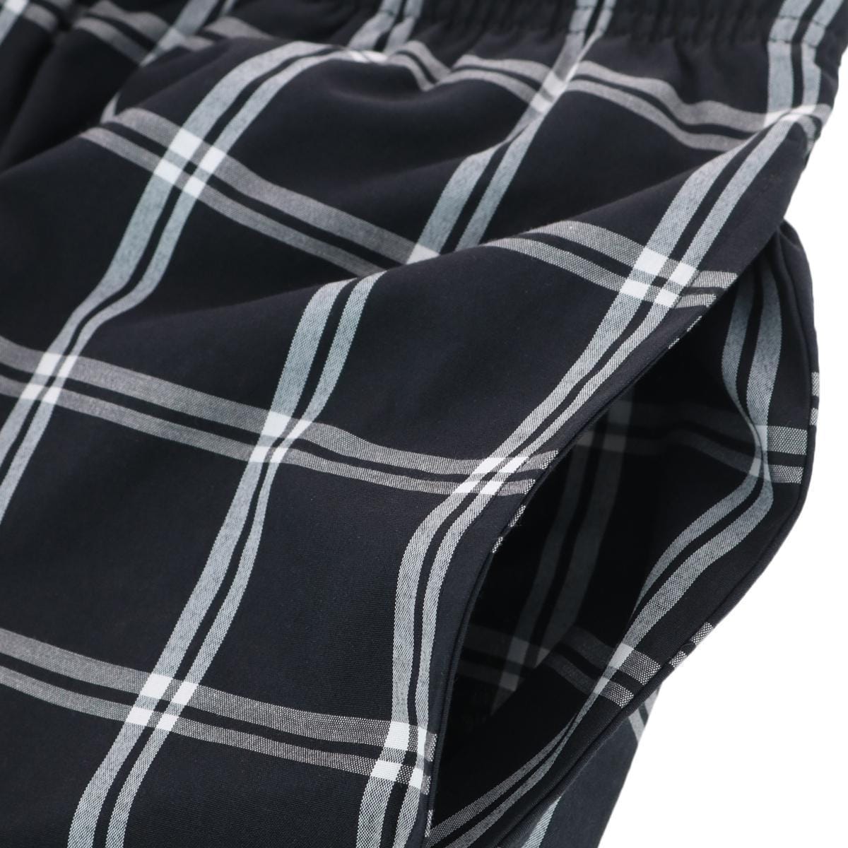 Hanes Men's Woven Cotton Pajama Sleep Shorts - Black and White Plaid
