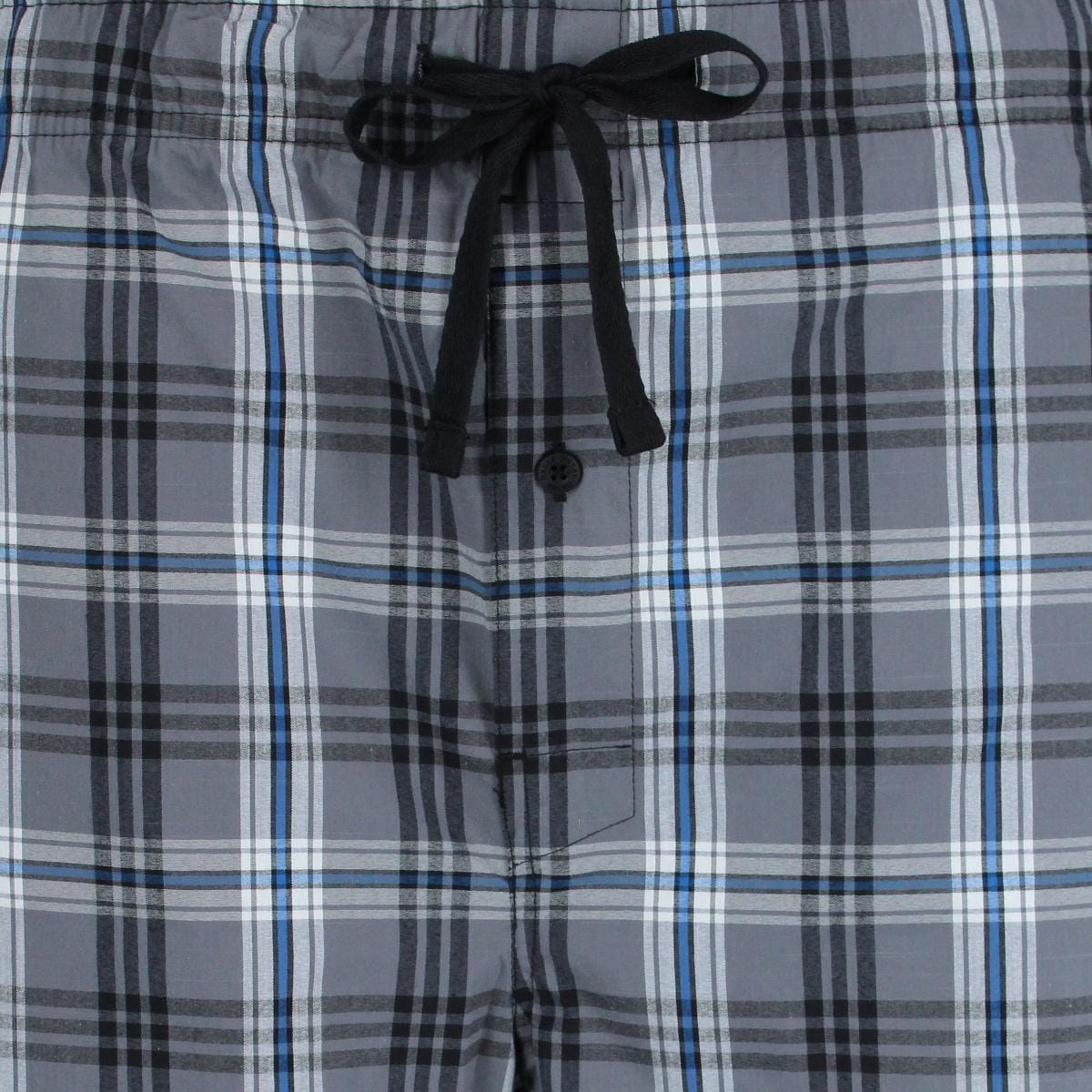 Hanes Men's Woven Cotton Pajama Sleep Shorts - Black Plaid