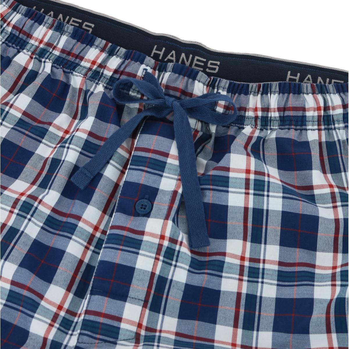 Hanes Men's Woven Cotton Pajama Sleep Shorts - Blue