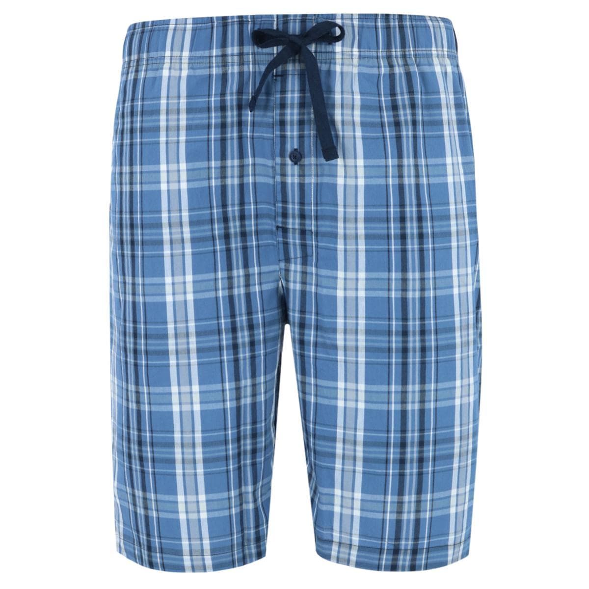 Hanes Men's Woven Cotton Pajama Sleep Shorts - Blue Plaid