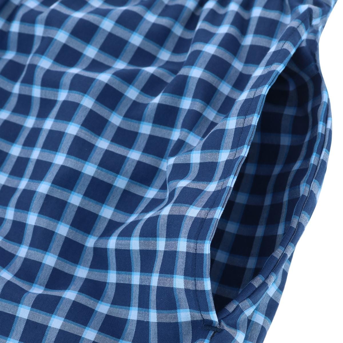 Hanes Men's Woven Cotton Pajama Sleep Shorts (Pack of 2) - Navy Plaid and Navy