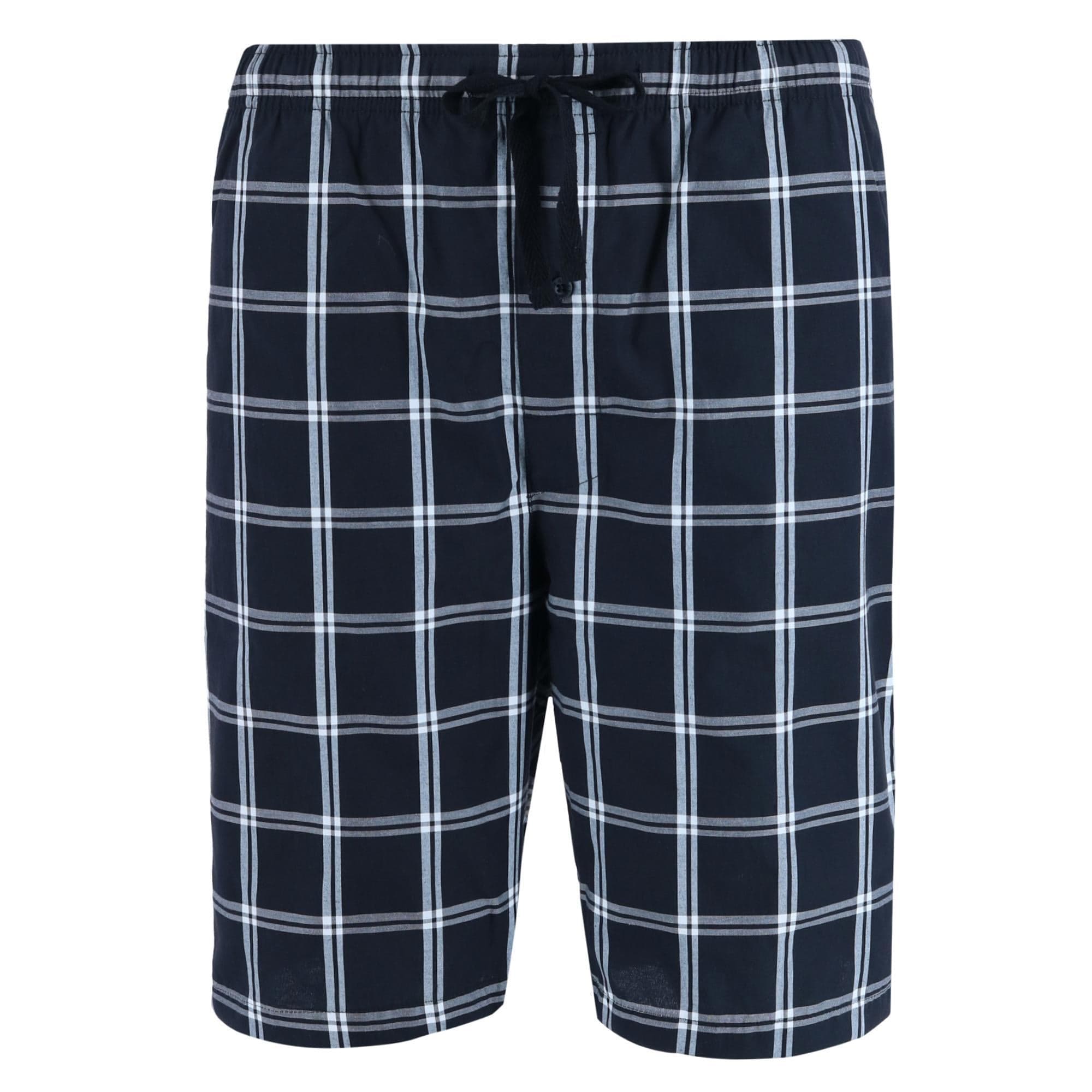 Hanes Men's Woven Cotton Pajama Sleep Shorts (Pack of 2) - Navy and Black