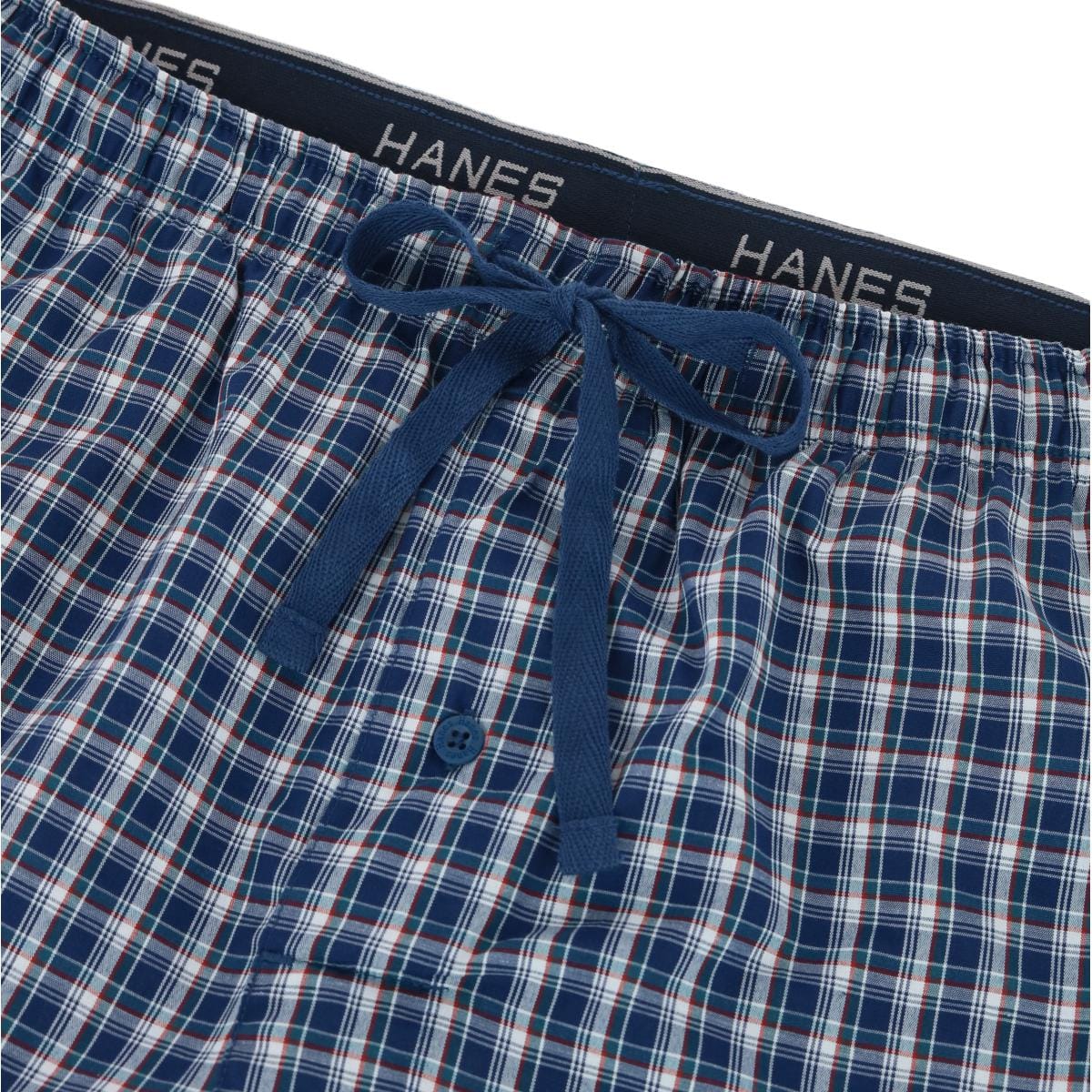 Hanes Men's Woven Cotton Pajama Sleep Shorts (Pack of 2) - Navy and Black