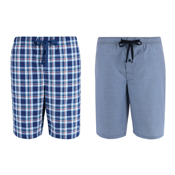 Men's Big and Tall Woven Cotton Pajama Sleep Shorts (Pack of 2)