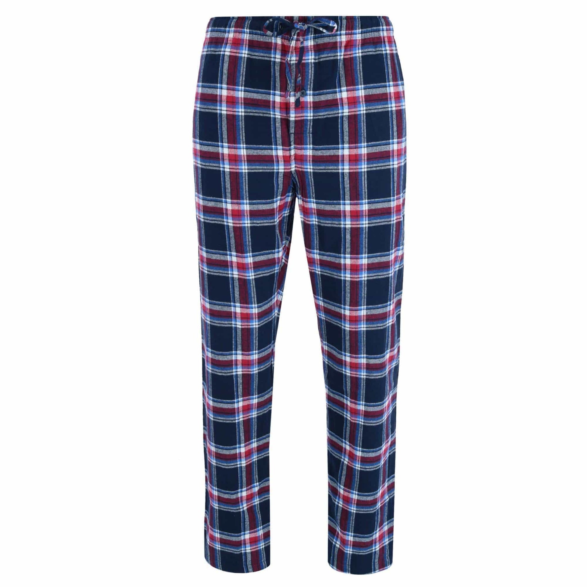 Hanes Mens Big & Tall Cotton Long Sleeve Shirt and Flannel Pajama Pants - Black with Black and Red