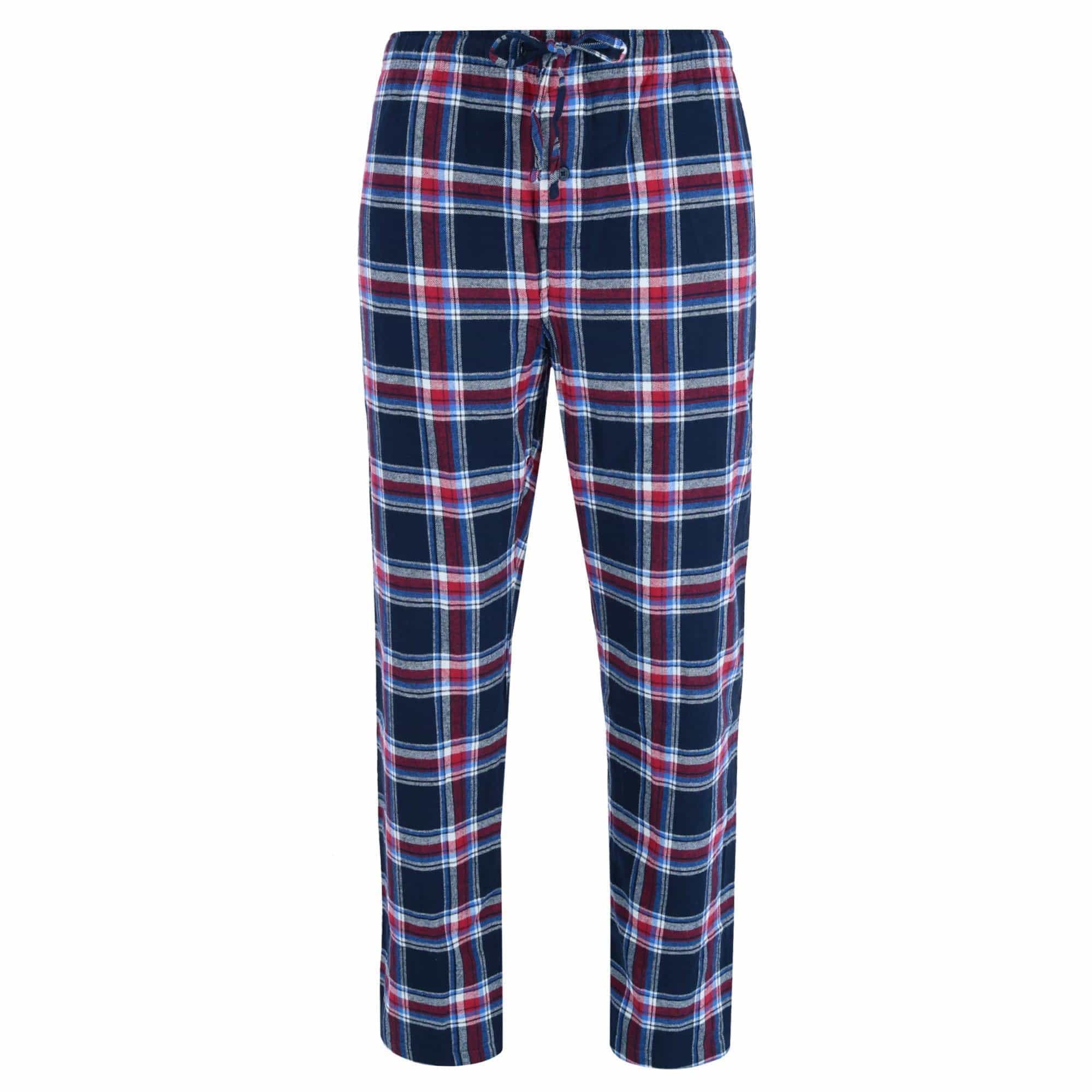 Hanes Mens Big & Tall Cotton Long Sleeve Shirt and Flannel Pajama Pants - Black with Black and Red
