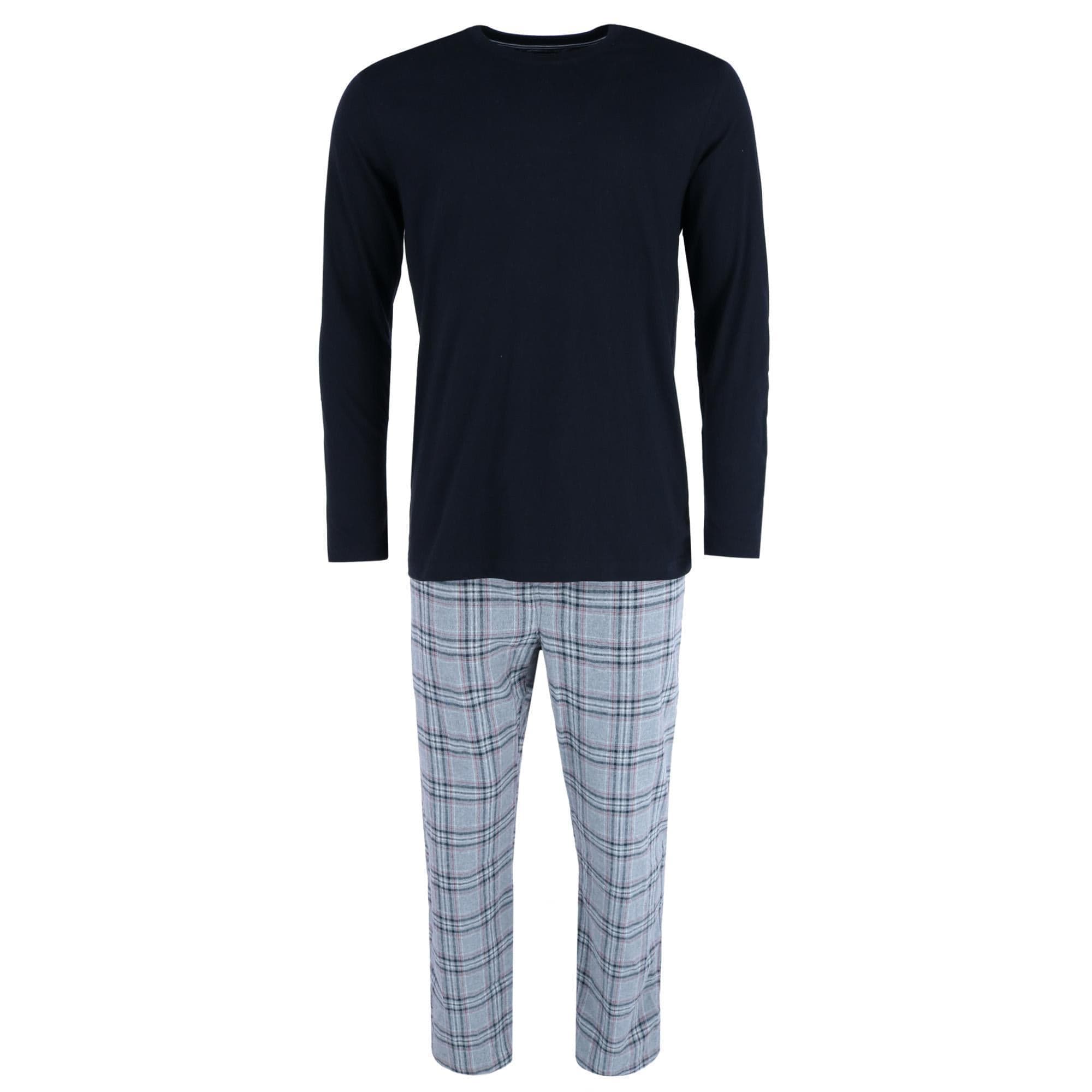 Hanes Mens Big & Tall Cotton Long Sleeve Shirt and Flannel Pajama Pants - Mens Big & Tall Cotton Long Sleeve Shirt and Flannel Pajama Pants