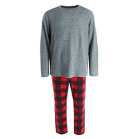 Charcoal with Red Plaid