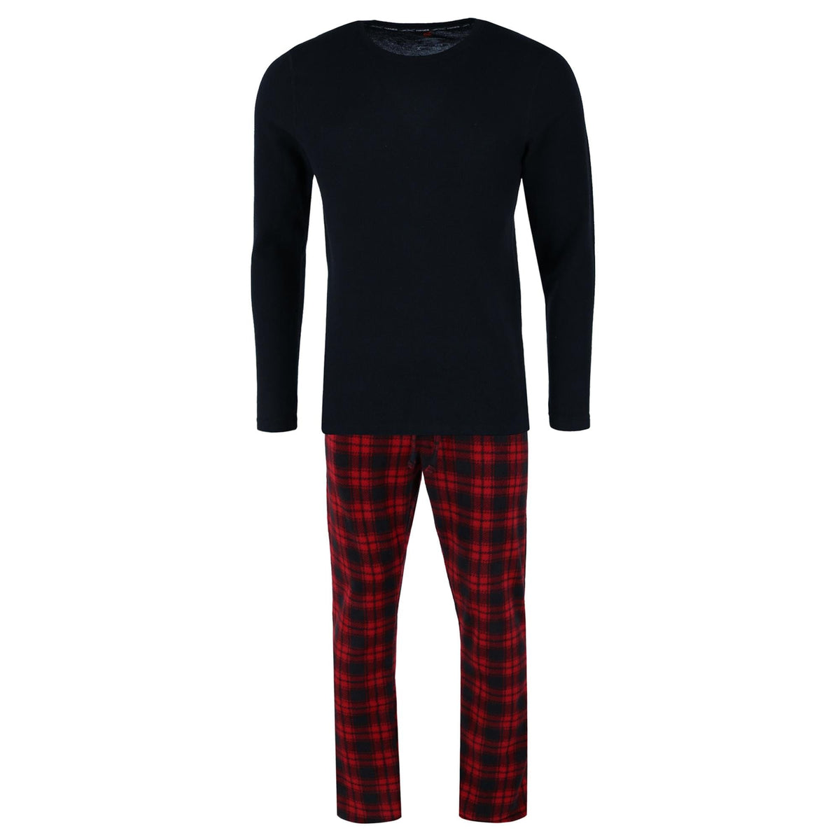 Hanes Men's Big and Tall X Temp Micro Fleece Pajama Set - Black