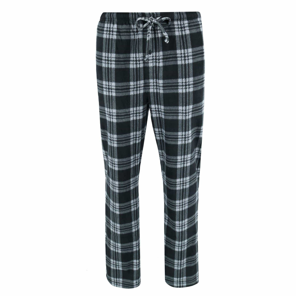 Hanes Men's Big and Tall X Temp Micro Fleece Pajama Set - Grey with Grey and Black Plaid
