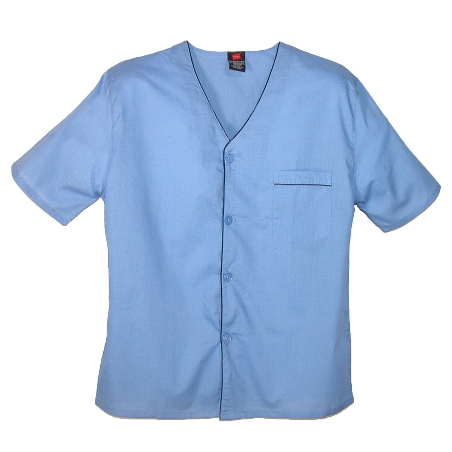 Hanes Men's Short Sleeve Short Leg Pajama Set - Blue