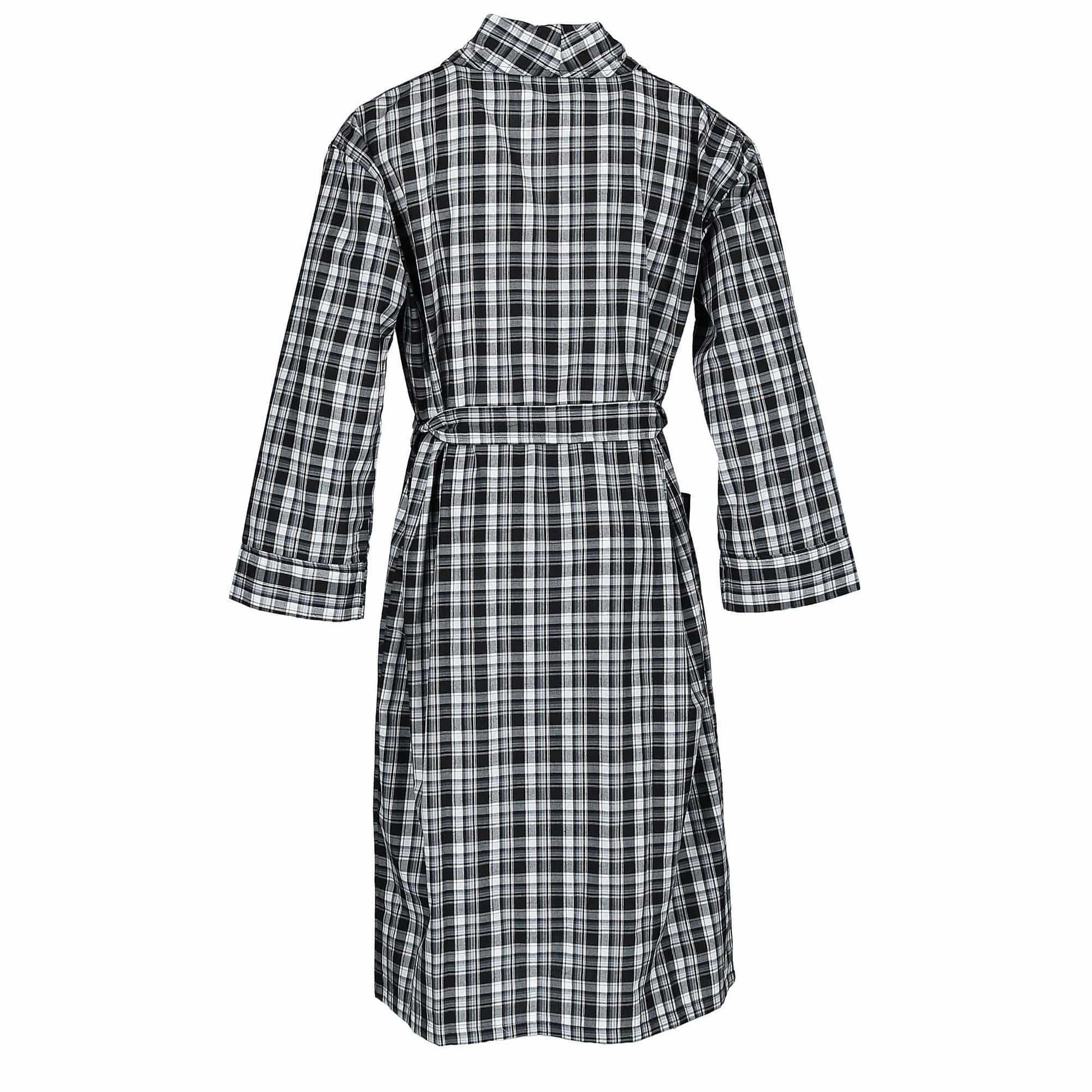Hanes Men's Lightweight Woven Broadcloth Robe - Black