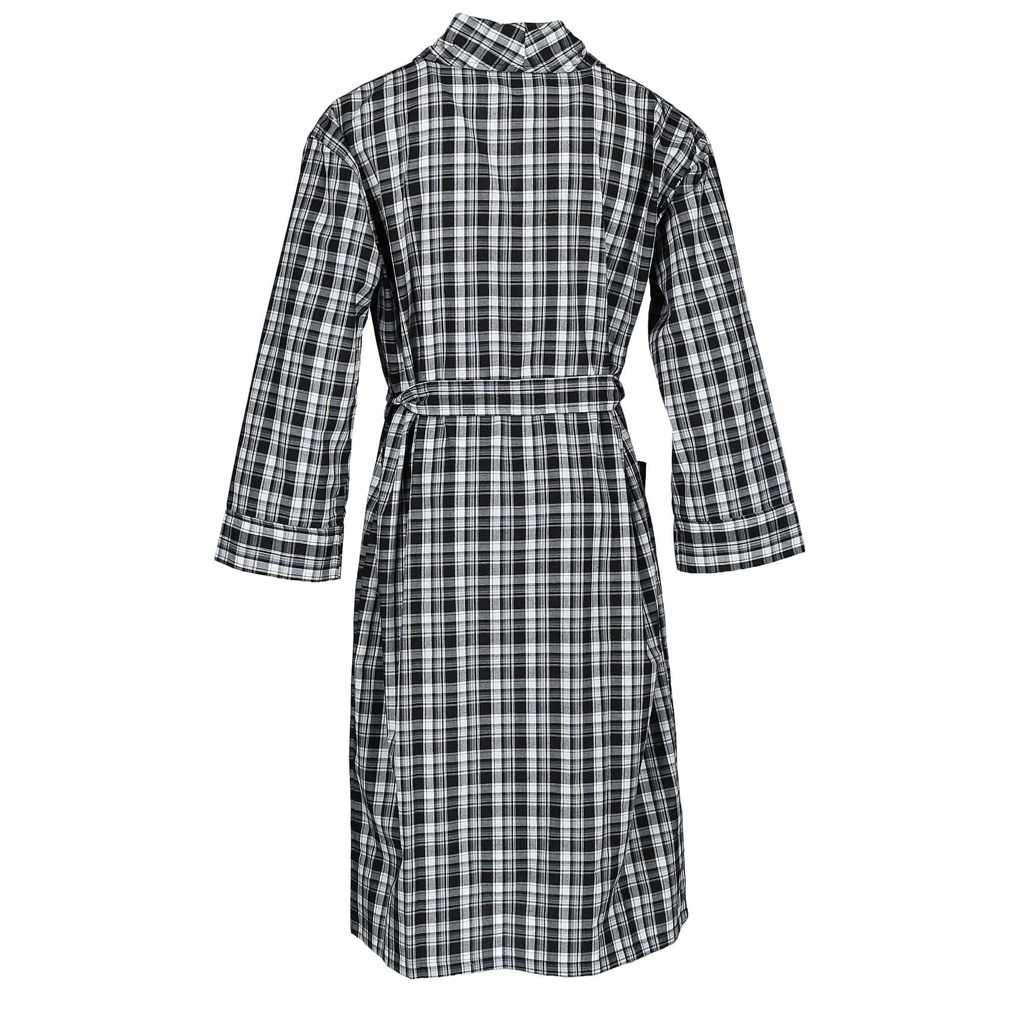 Hanes Men's Lightweight Woven Broadcloth Robe - Black