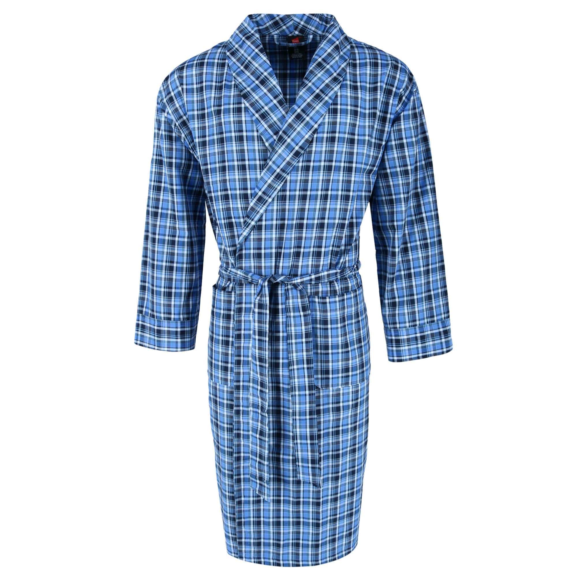 Hanes Men's Lightweight Woven Broadcloth Robe - Men's Lightweight Woven Broadcloth Robe