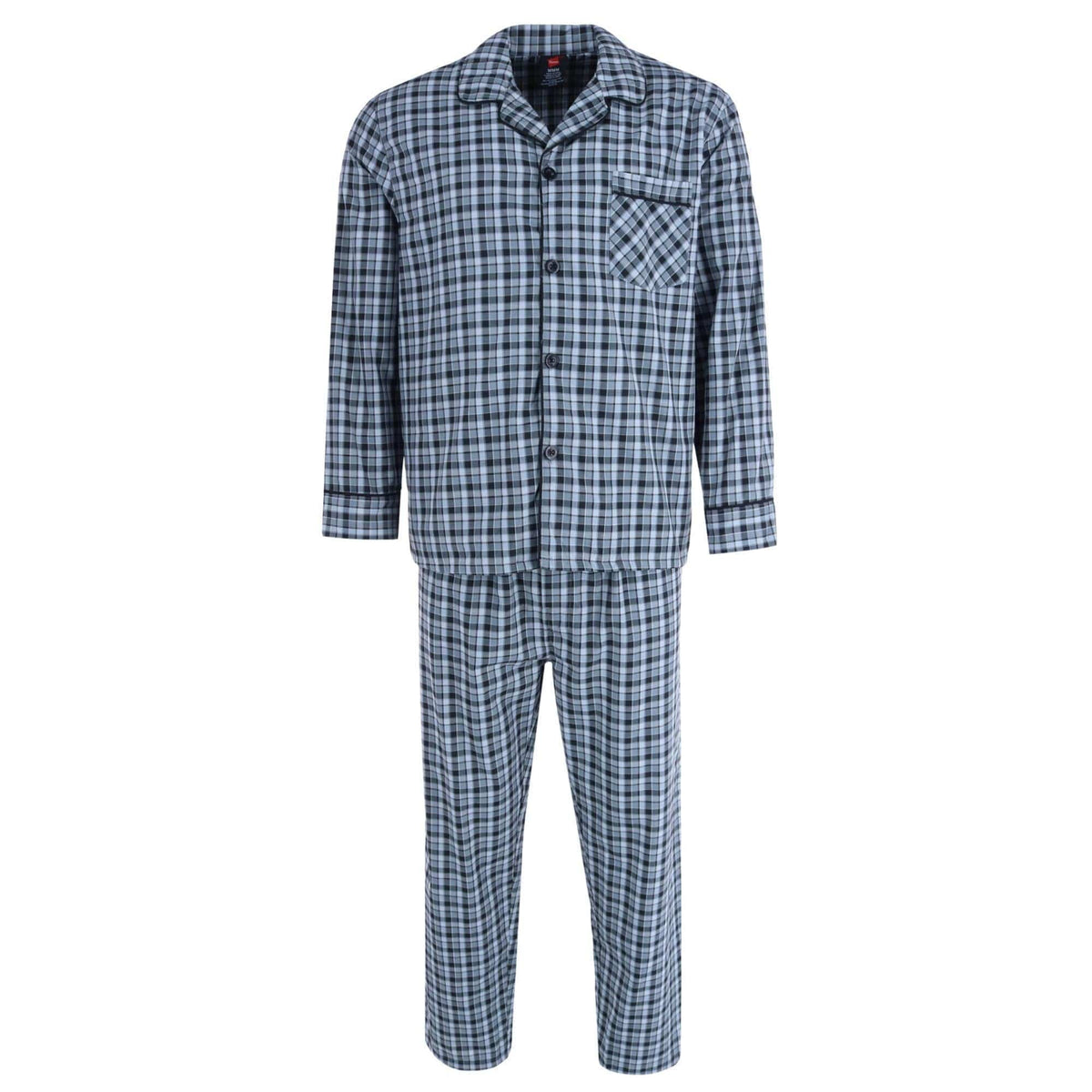Hanes Men's Big & Tall Broadcloth Long Sleeve Pajama Set