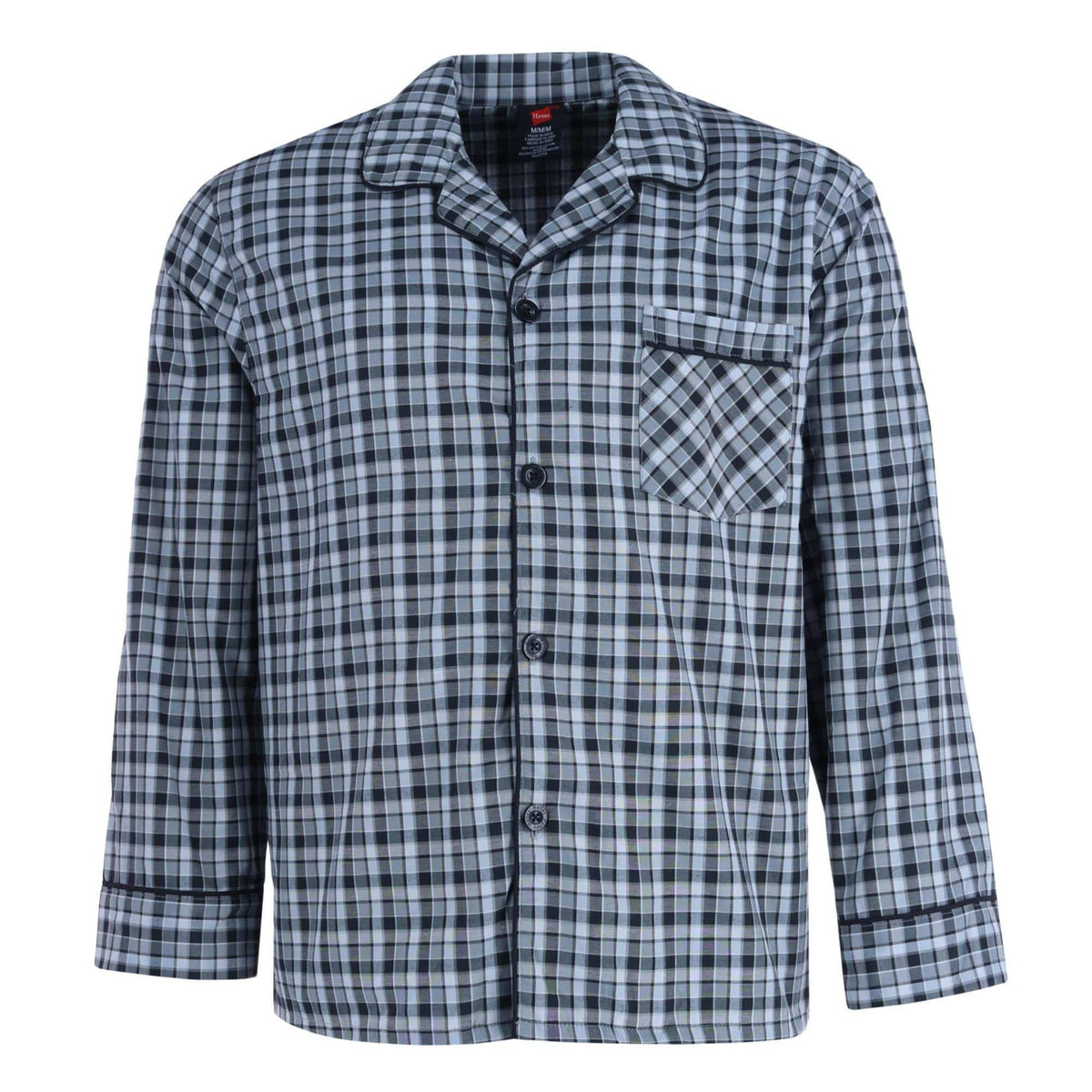 Hanes Men's Big & Tall Broadcloth Long Sleeve Pajama Set - Grey