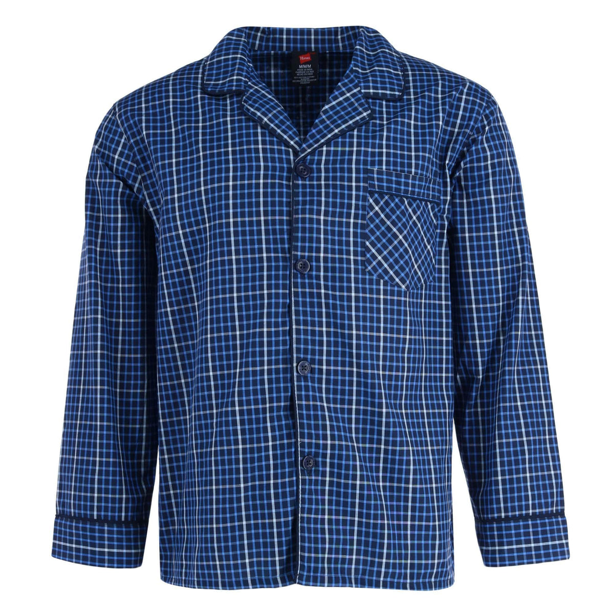 Hanes Men's Big & Tall Broadcloth Long Sleeve Pajama Set - Navy