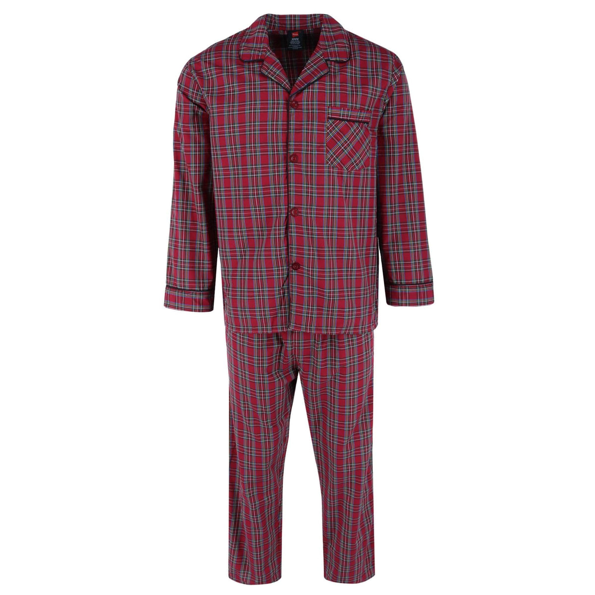 Hanes Men's Big & Tall Broadcloth Long Sleeve Pajama Set