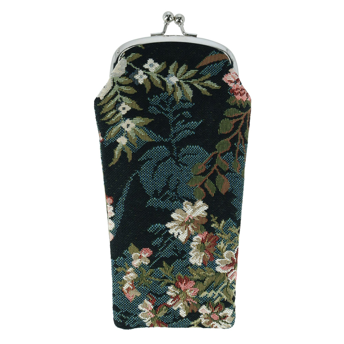 CTM® Women's Floral Print Tapestry Glasses Case - Blue