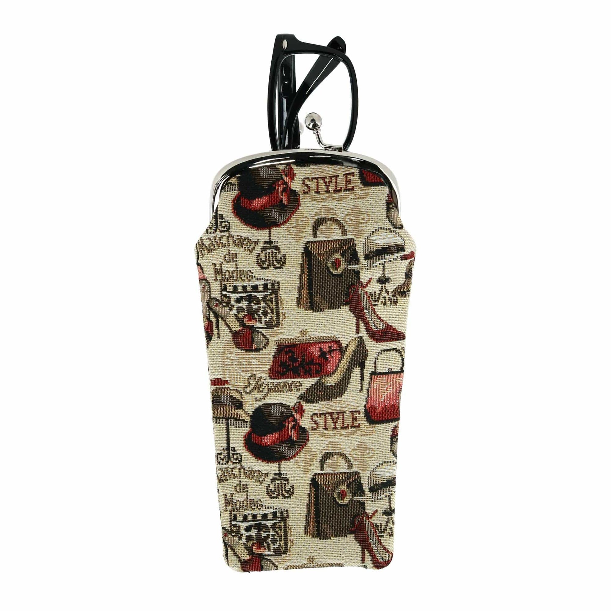 CTM® Women's Boutique Print Tapestry Glasses Case - Boutique