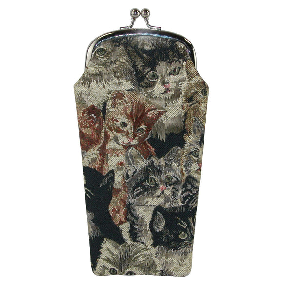 Women's Cat Print Tapestry Glasses Case