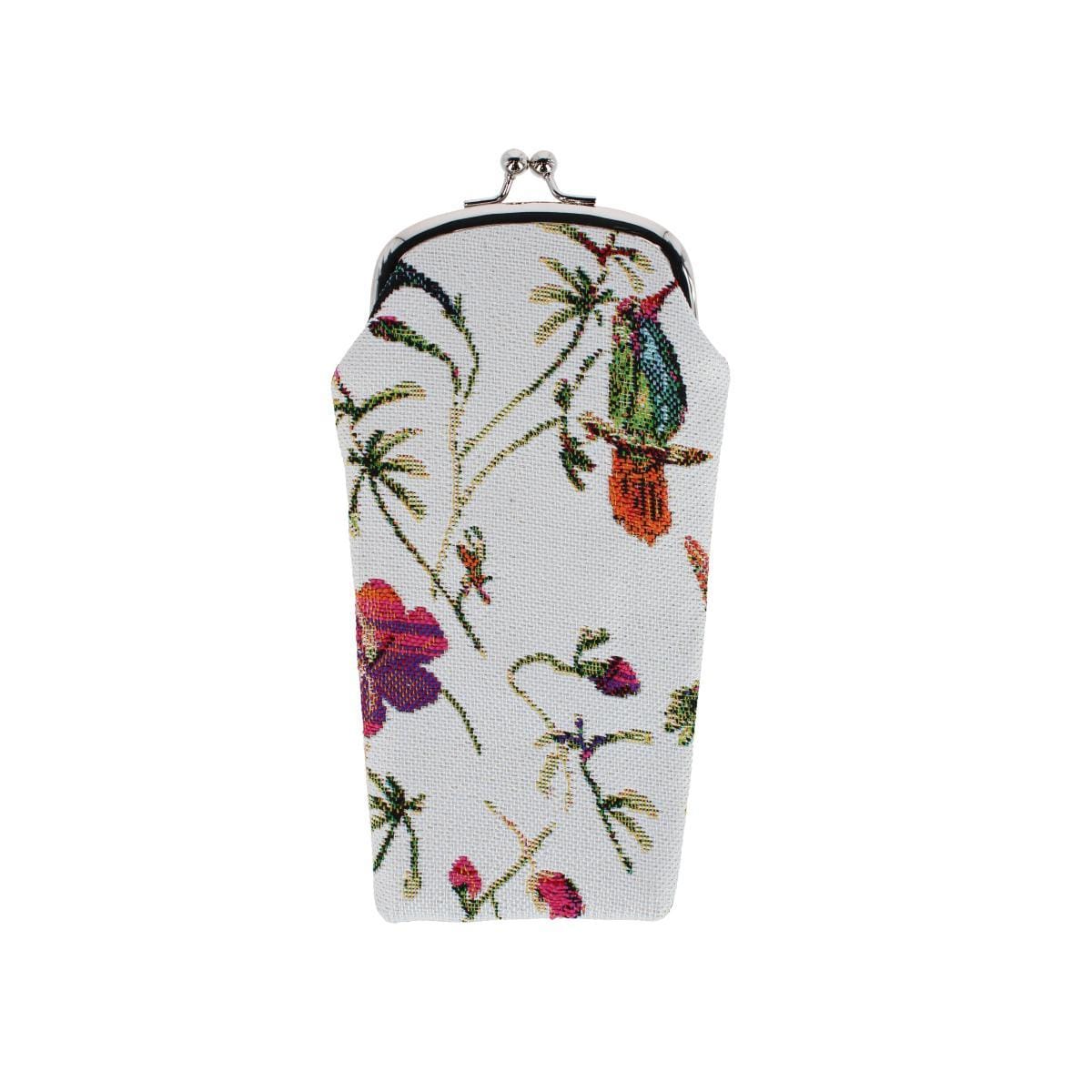 CTM® Women's Hummingbird Print Tapestry Glasses Case - Multiple