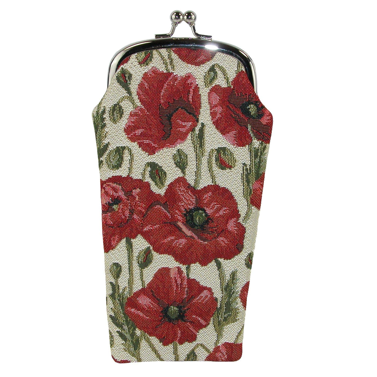 CTM® Women's Poppy Print Tapestry Glasses Case - Poppy