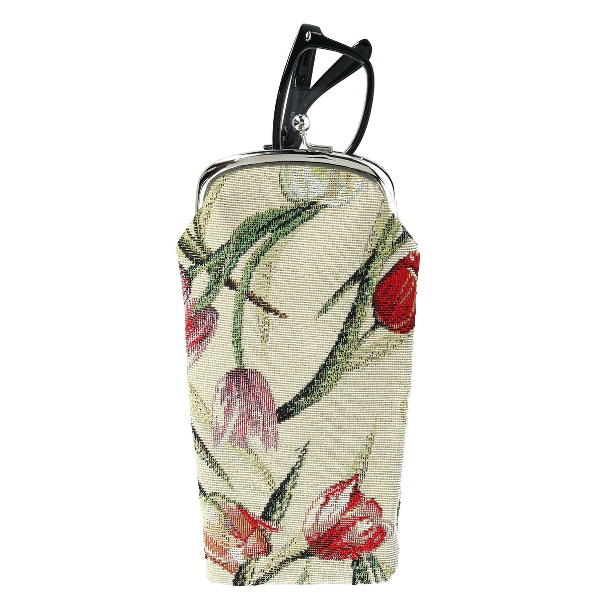CTM® Women's Tulip Print Tapestry Glasses Case - Tulip